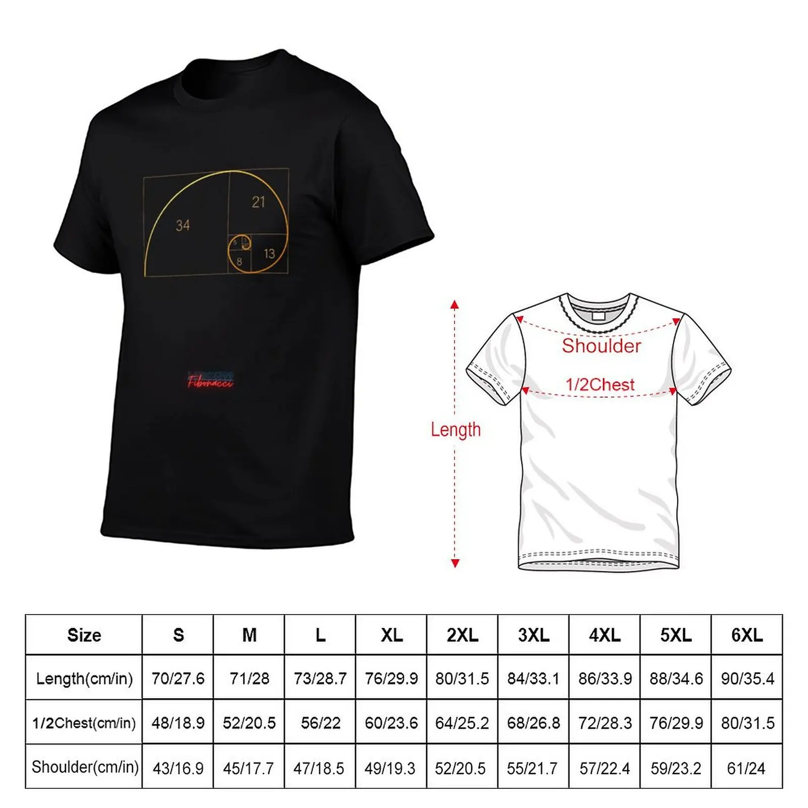 Fibonacci Golden Ratio Spiral T-Shirt boys whites graphics cotton graphic tees oversized oversized t shirt men