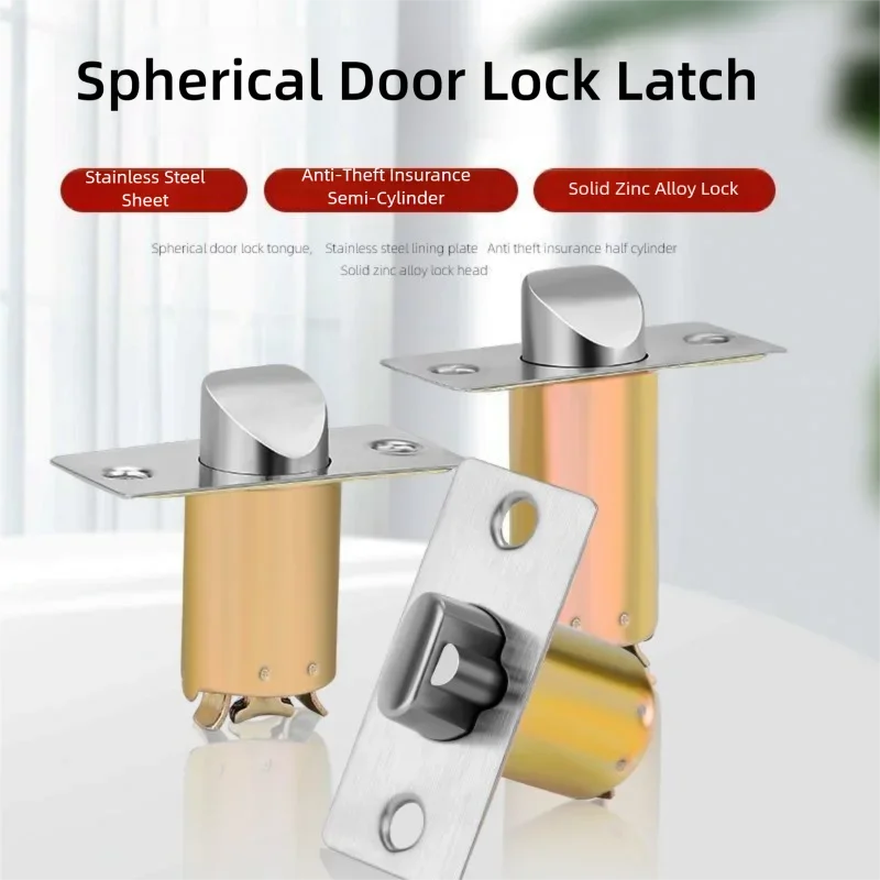 Universal Ball Lock Latch - Replacement Lock Bolt Parts for Indoor Old-Style Bedroom Door Lock Core