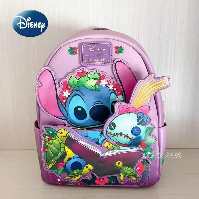 Disney Stitch New Loungefly Backpack Luxury Brand Original Fashion Mini Women's Backpack 3D Cartoon Cute Leisure Travel Backpack