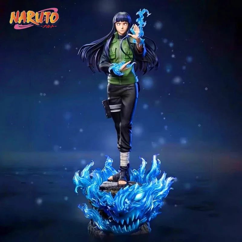 Figurine d'anime Naruto Hyuga Hinata de 34 cm, statue en PVC, décoration de bureau, modèle de collection, poupée d'action, jouet