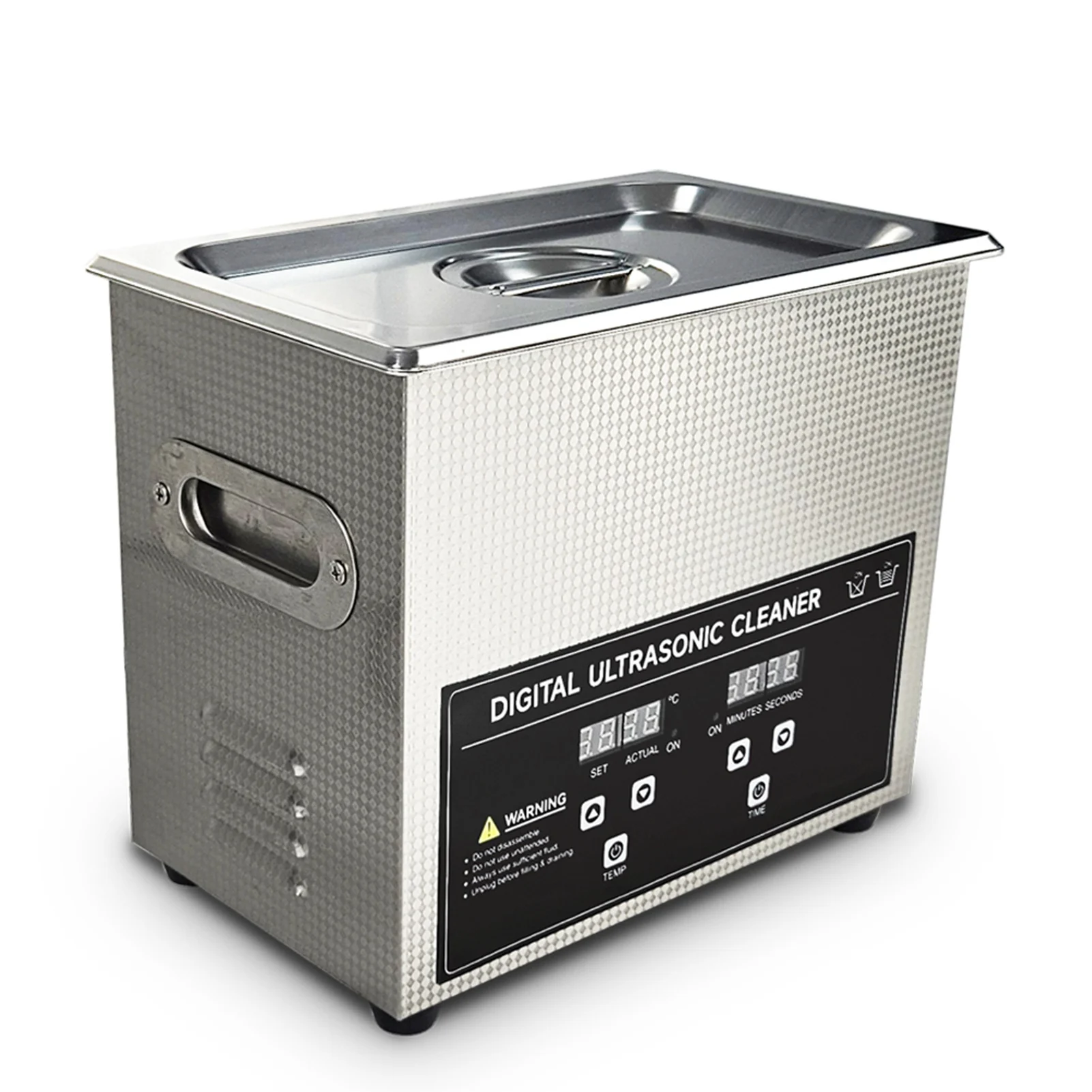 Ultraschall-Reinigungsmaschine, Edelstahl, Digitalanzeige, 0 bis 80 ℃   Heizzeit-Schmuckreiniger für den privaten und gewerblichen Einsatz