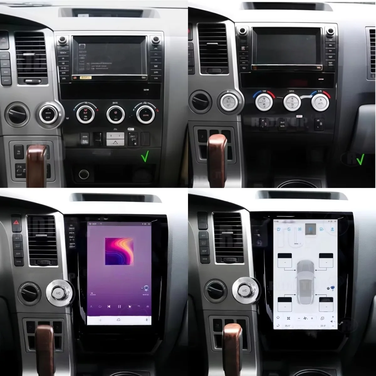 2Din Qualcomm Car Radio For Toyota Tundra Sequoia 2007-2014 Carplay Android 13 Multimedia Player GPS Navigation Screen Bluetooth