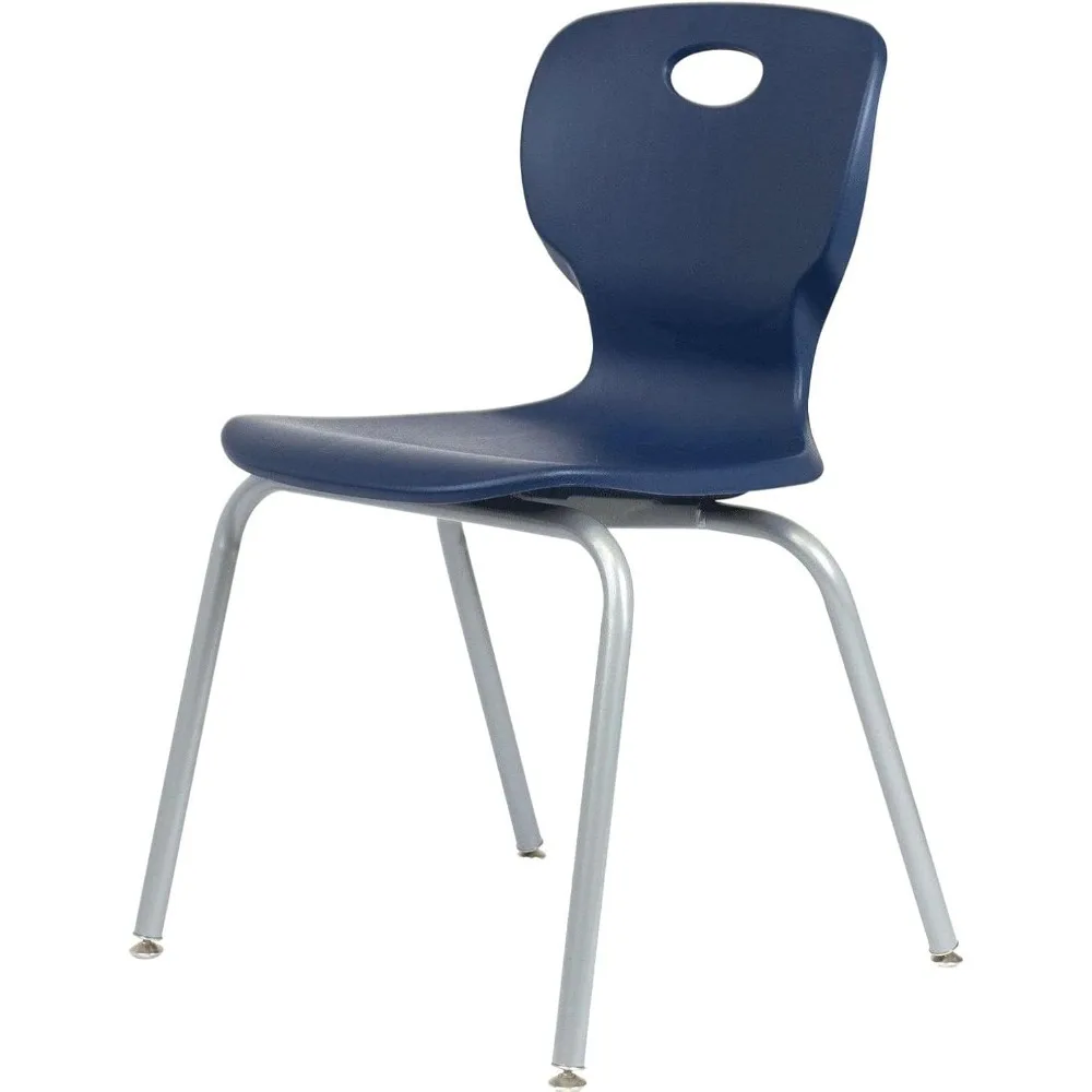 Chaise empilable pour étudiants, siège moulé luxueux et confortable, cadre riveté robuste, siège recommandé, paquet de 4 chaises, 18 po