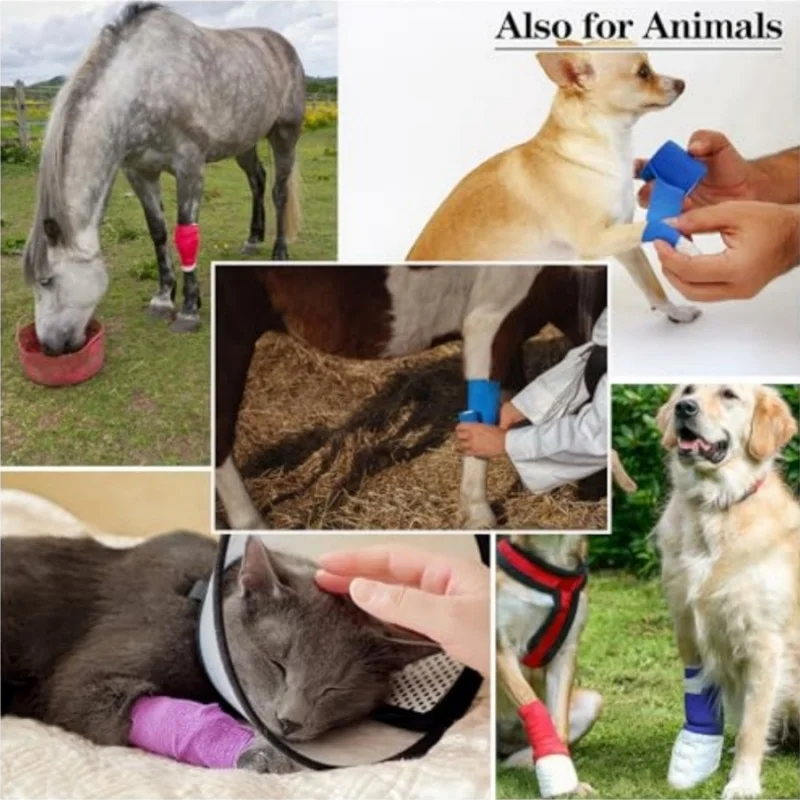 1 Stück 5 cm selbstklebende elastische Bandage - Sport-Elastikbandage, Haustierbandage, schützt Handgelenk, Knöchel, Finger und Zehen (mehrfarbig) – Detail 9