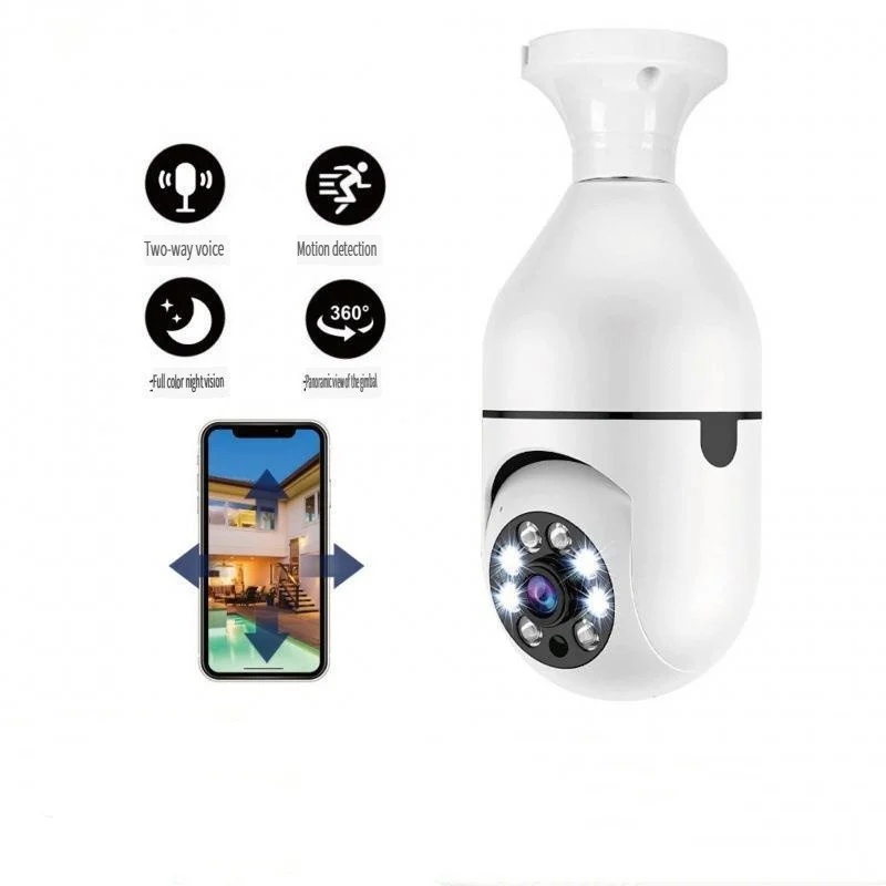 لمبة إضاءة 2 مليون بكسل yiiot كاميرا مراقبة لاسلكية تعمل بالواي فاي HD 1080 للرؤية الليلية