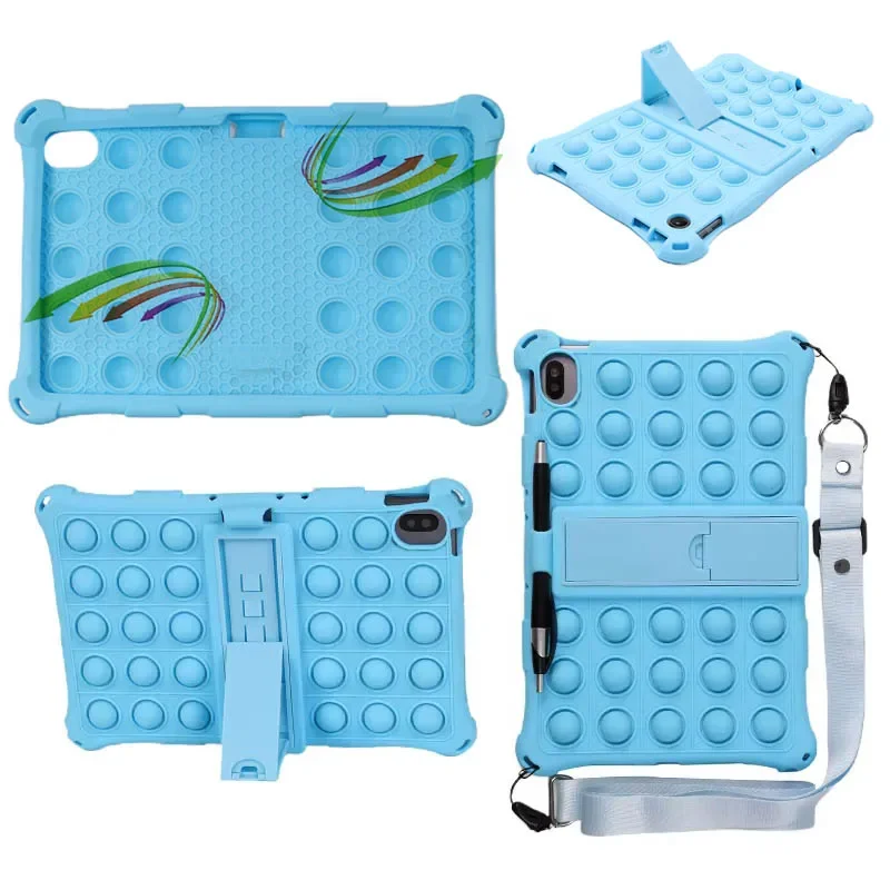 For Nokia T20 10.4inch 2021 Soft Silicon Stand Cover For Android Nokia t20 TA-1392 Back Protective Tablet Shoulder Strap Funda