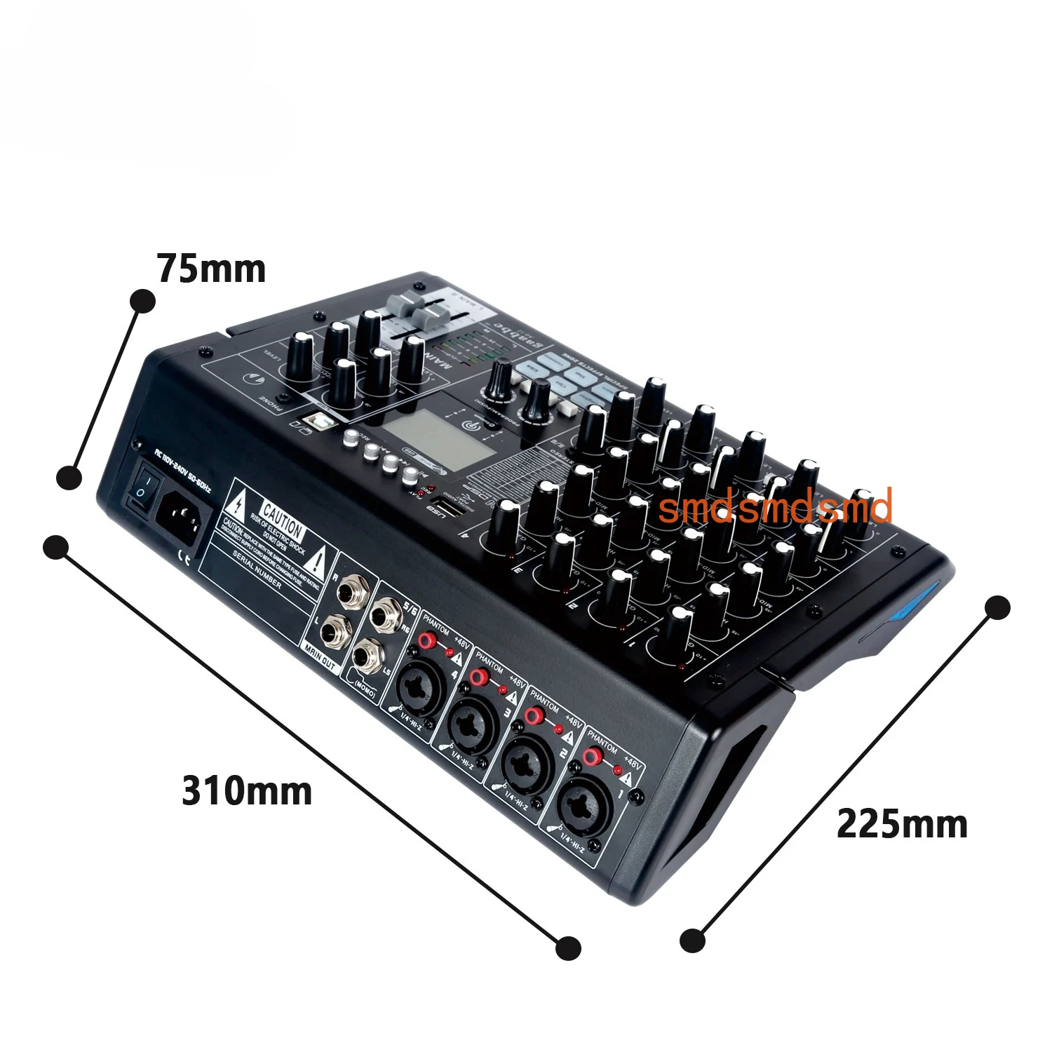 GAX-SK6 6-channel Professional Audio 24 Kinds of Digital Effects with Feedback Suppression Recording Karaoke Song Mixer