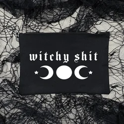 Witchy shit Goth Trick or Treat Spooky Gothic Makeup Bag Magic moon Witch birthday bridal shower Halloween Costume party Gift