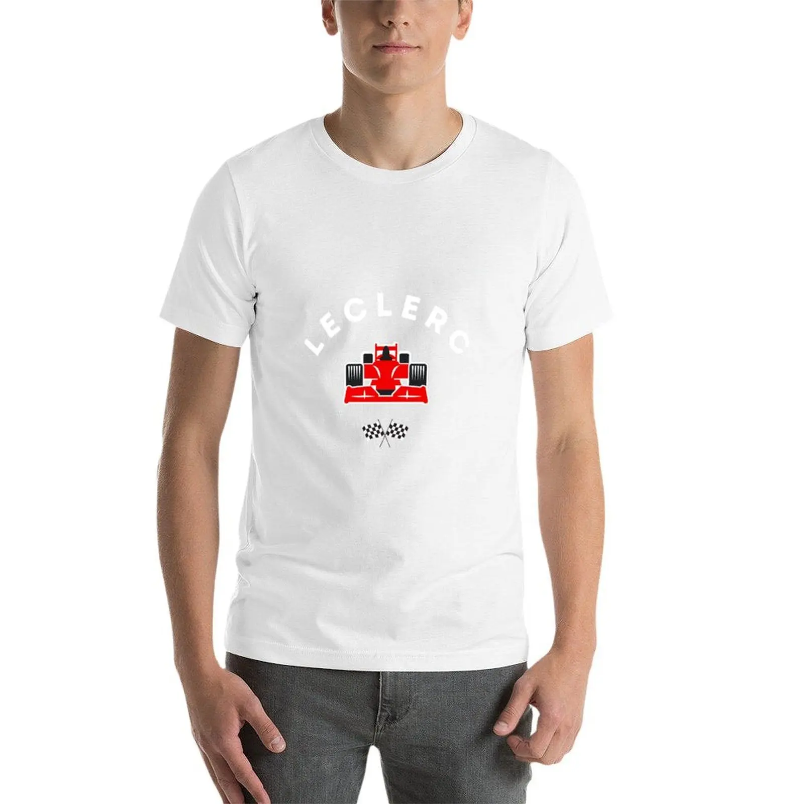 تي شيرت Leclerc Collection تي شيرت قطني أسود عادي للرجال حزمة تي شيرت للرجال جرافيك مضحك تي شيرت