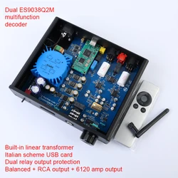 DA10 Bluetooth Audio Decoder Dual ES9038Q2M QCC5125 LDAC Headphone Amplifier Amanero USB Card DSD512 TPA612A2 Rod Rain Audio DAC