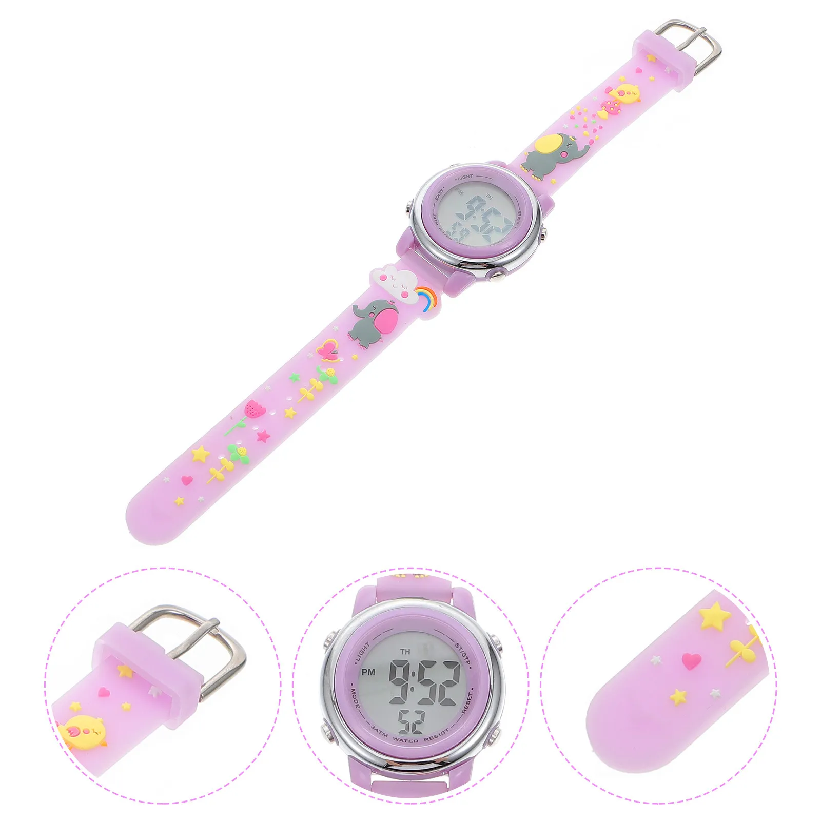 Children Waterproof Electronic Watch Cartoon Style Digital Time Learning Aid 30M Waterproof Alarm Function for Boys and Girls