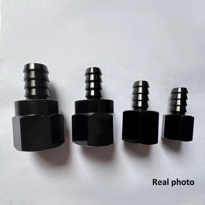 AN6 AN8 AN10 Female Flare to Barb Push On Hose Adapter Black Aluminum Fitting for Oil Cooler Fuel Line Connector