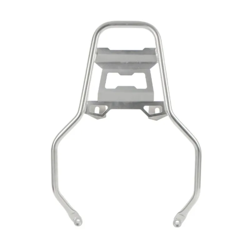 Universal Motorcycle Luggage Mount Stainless Steel 3‑Box Side Rack Aluminum Bracket Silver Black Replacement Part