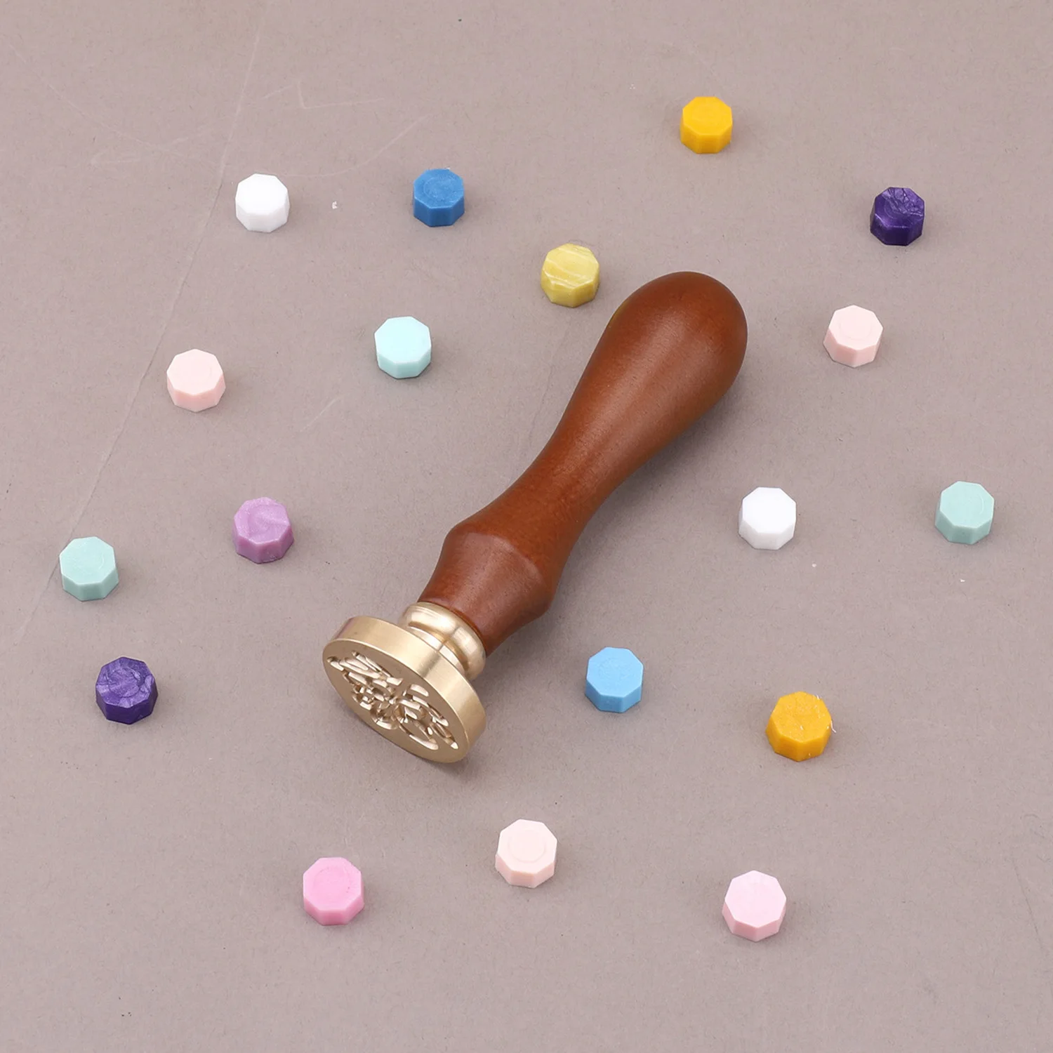 

1 pc Flower Pattern Stamp, Vintage Handle Type Detachable Stamper, for Manual Diary, Envelope, Gift Box Decoration, DIY gift