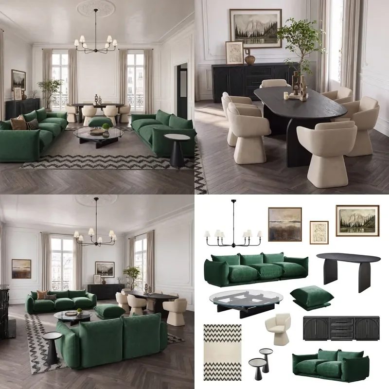 for Voxhome French mid-century modern living room design set full set of custom furniture modern living room furniture set