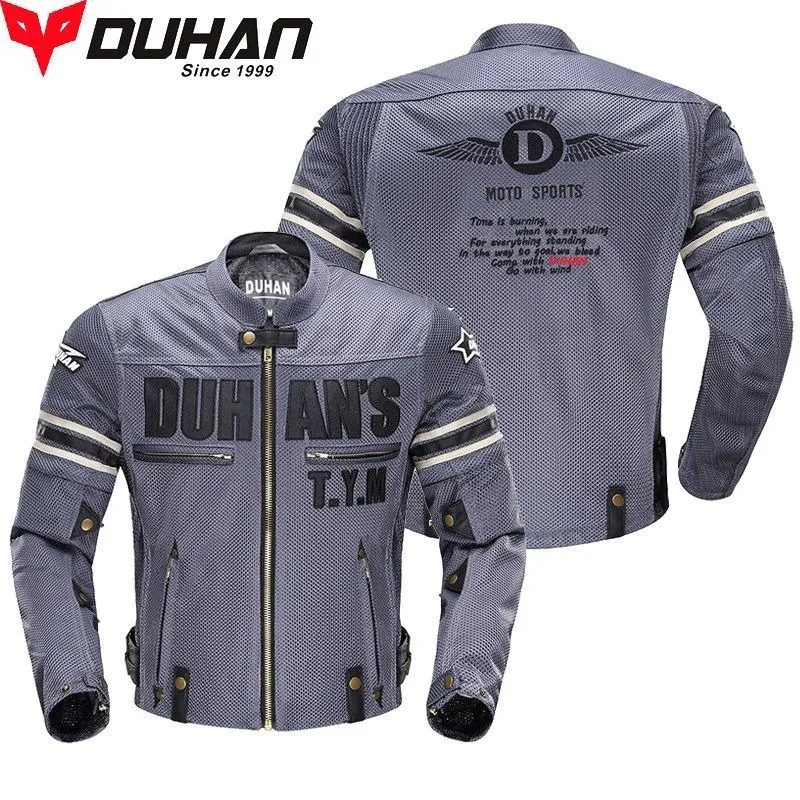 Motorcycle Jacket Men Motorbike Armor Protector DUHAN Pants Moto Cycling Jacket Motocross Chaqueta Summer Riding Clothes