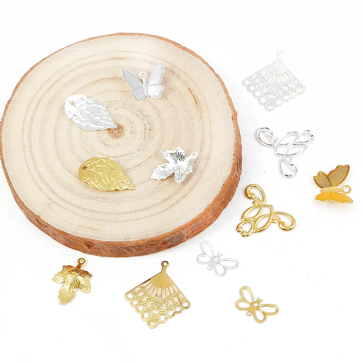 

10pcs Earring Connector Charms Base Pendant Silver Plated Gold DIY Jewelry Making Accessories Findings for Bracelet Necklace