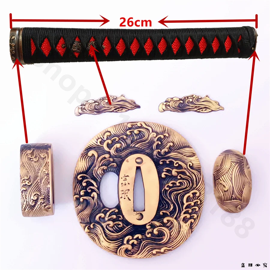 

Very Good Handle Tsuka Hilt Brass Guard Tsuba Handguard Fuchi Kashira Menuki For Japanese Japan Samurai Katana Sword Fittings