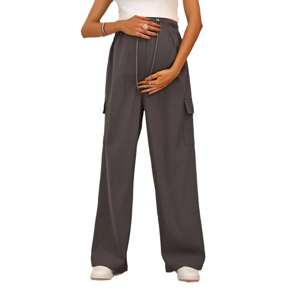 

Одежда для беременных, свободные брюки для беременных, прямые брюки с высокой талией, повседневные брюки для беременных, коричневые брюки для беременных