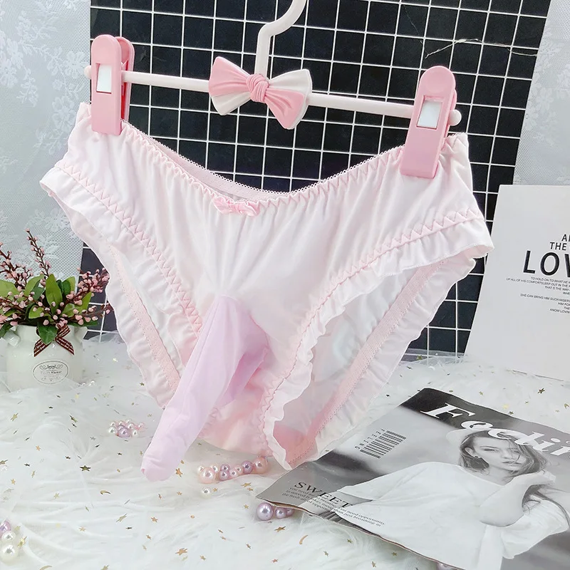 Lolita Sweet Underwear for Men Women Fun Letter Kawaii Lingerie Gun Bullet Separation Brief Soft Comfortable Panties Gay Shorts