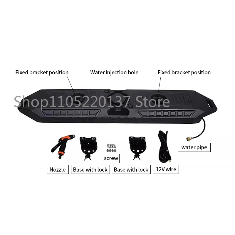 Car travel water storage tank hand wash water tank black and orange off-road truck RV roof Long form water tank thickened