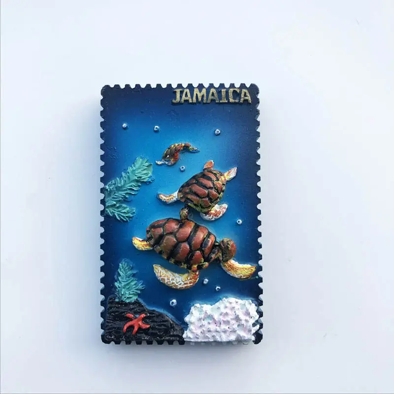 

Jamaican creative magnetic refrigerator sticker travel commemorative hand-painted three-dimensional decorative crafts souvenir