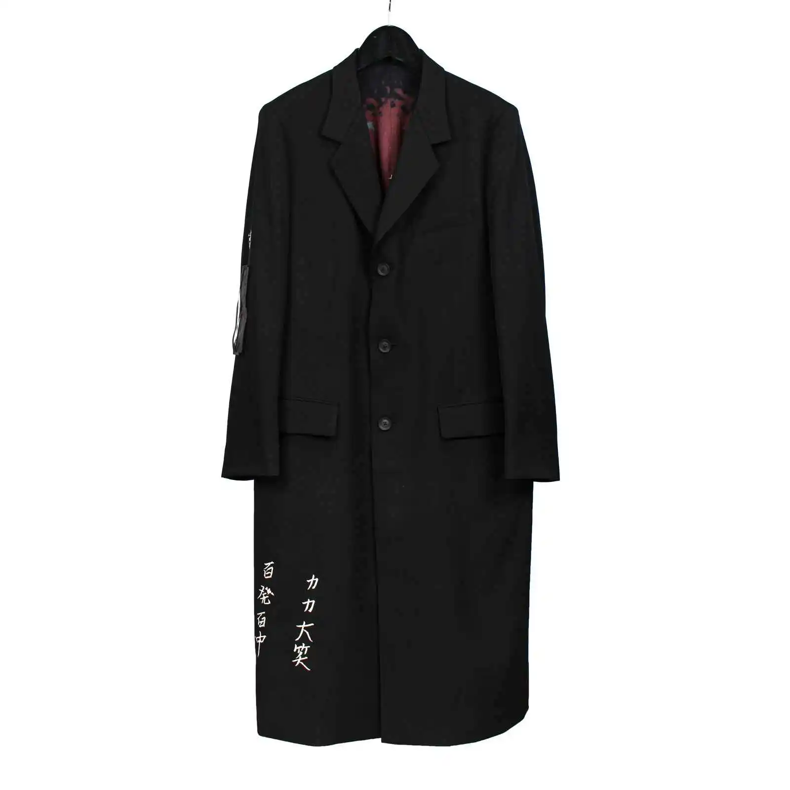 

TOP-YAMAMOTO original woolen overcoat, men's mid-length autumn and winter coat, Korean-style casual trench coat