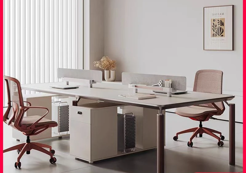 Four-person office desk and chair combination office building staff creative booth simple modern 4-person desk