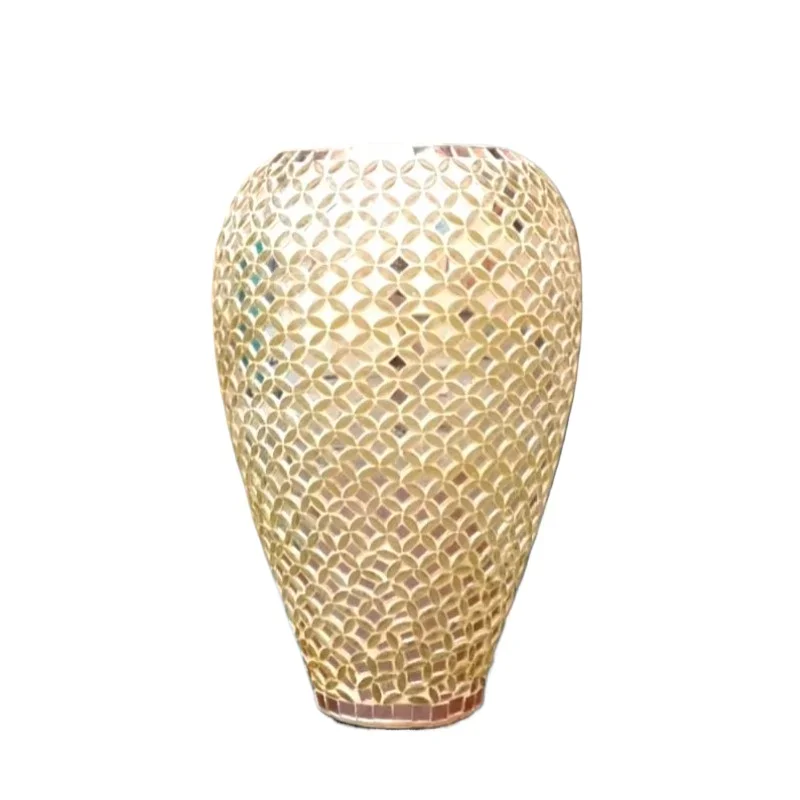

Glass mosaic vase home decoration Nordic style ceramic stone ware pottery desktop flower vase