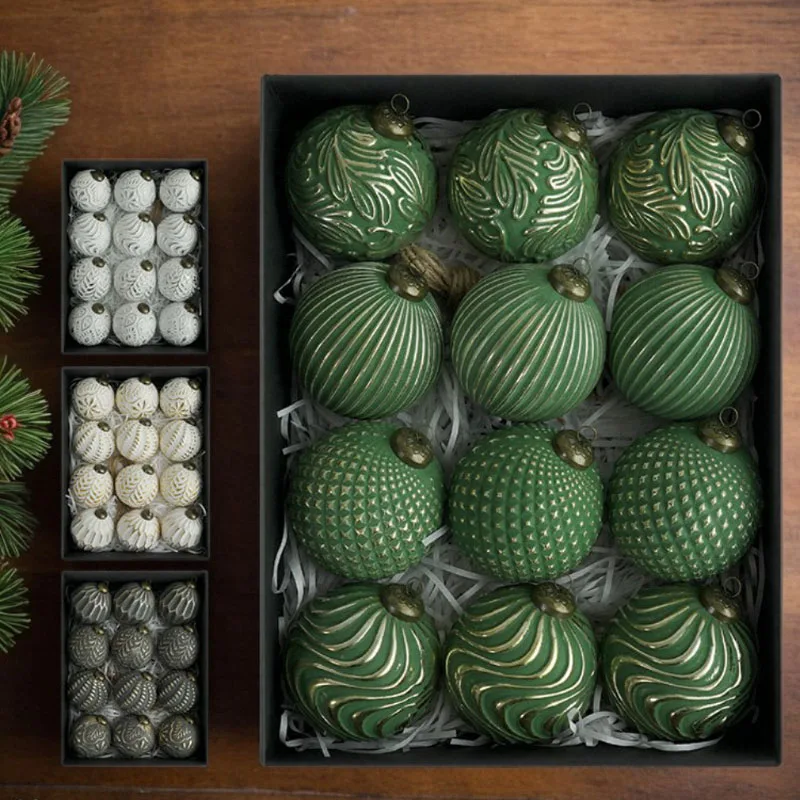 

8cm Retro Christmas Ball Christmas Tree Decoration Ornaments for Home Decor Halloween New Year Navidad Pendant Ball Accessories