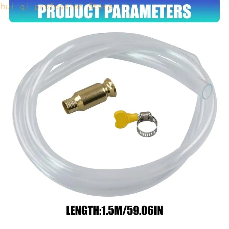 Schnellfluss-Siphonschlauch, starke PVC-Metall-Siphonpumpe, 1,5 m lang, für Fahrzeug-Kraftstofftransfer, Outdoor-Aktivitäten und – Detail 6