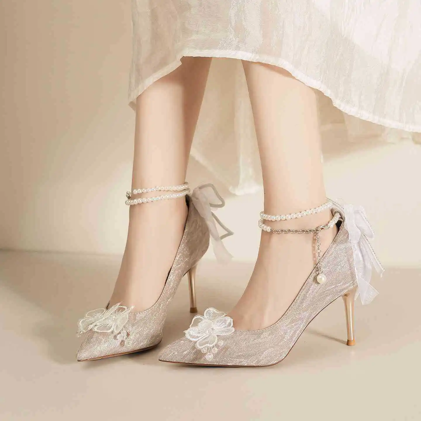 

Shoes wedding dress two wear crystal shoes women beautiful bride high heels women stiletto shoes