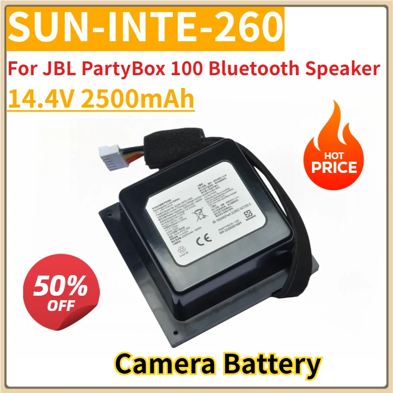 

New Replacement Bluetooth Speaker Battery 14.4V 2500mAh SUN-INTE-260 for JBL PartyBox 100 Bluetooth Speaker