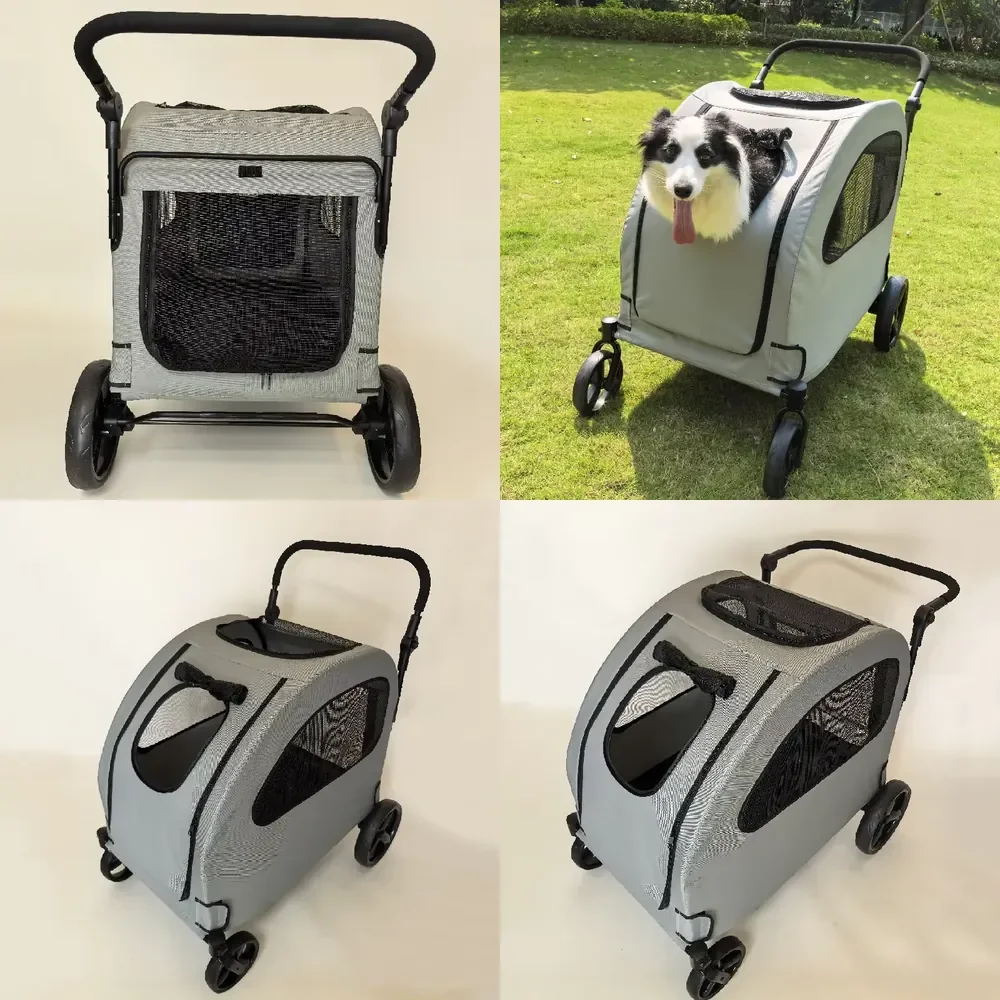 2026 hot Professional Foldable Pet Stroller for Big Dogs Carriers and Travel Accessories