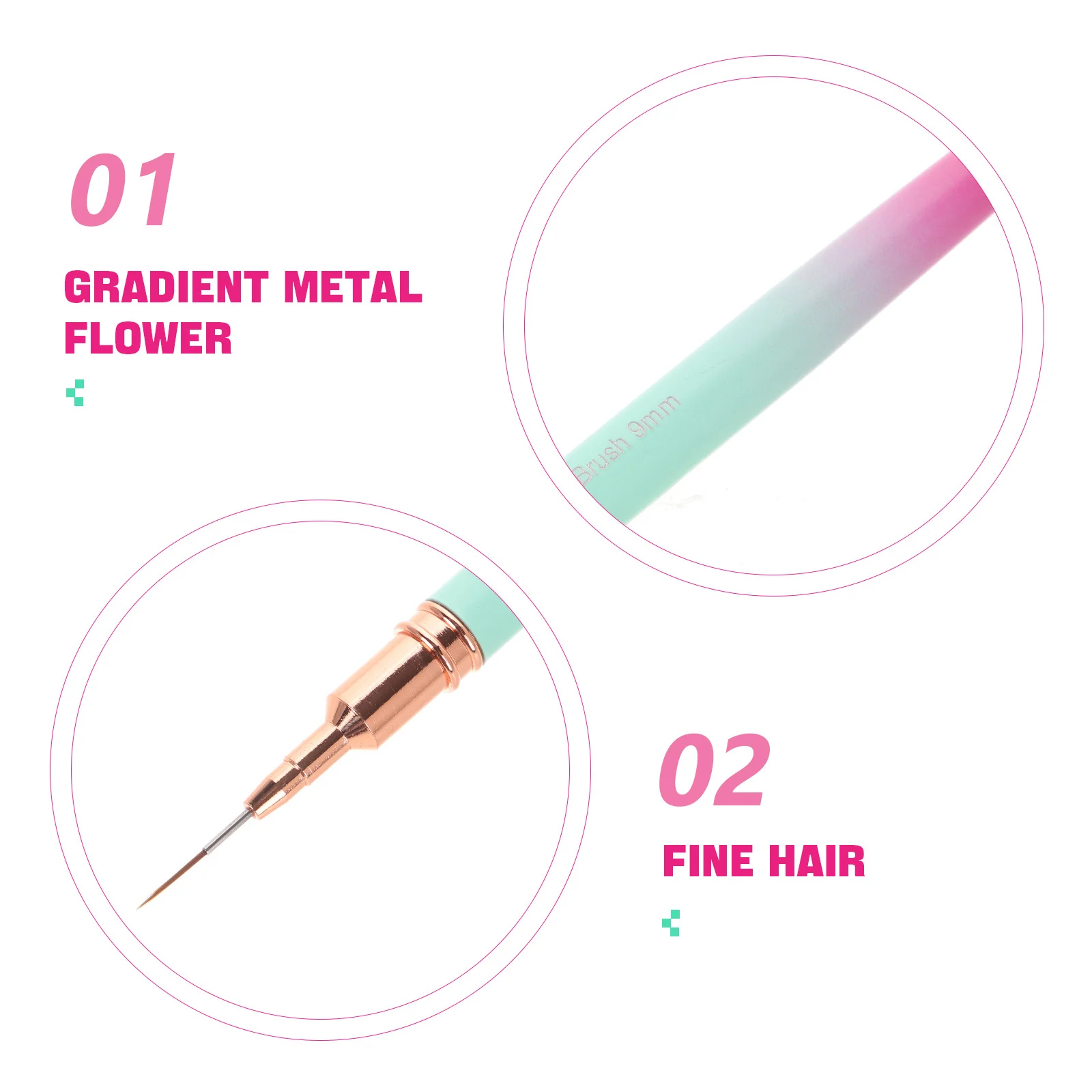 5 uds. Pinceles finos para delineador de uñas para decoración de uñas, rayas y punteado detallados, ideales para esmalte de Gel, manualidades de precisión