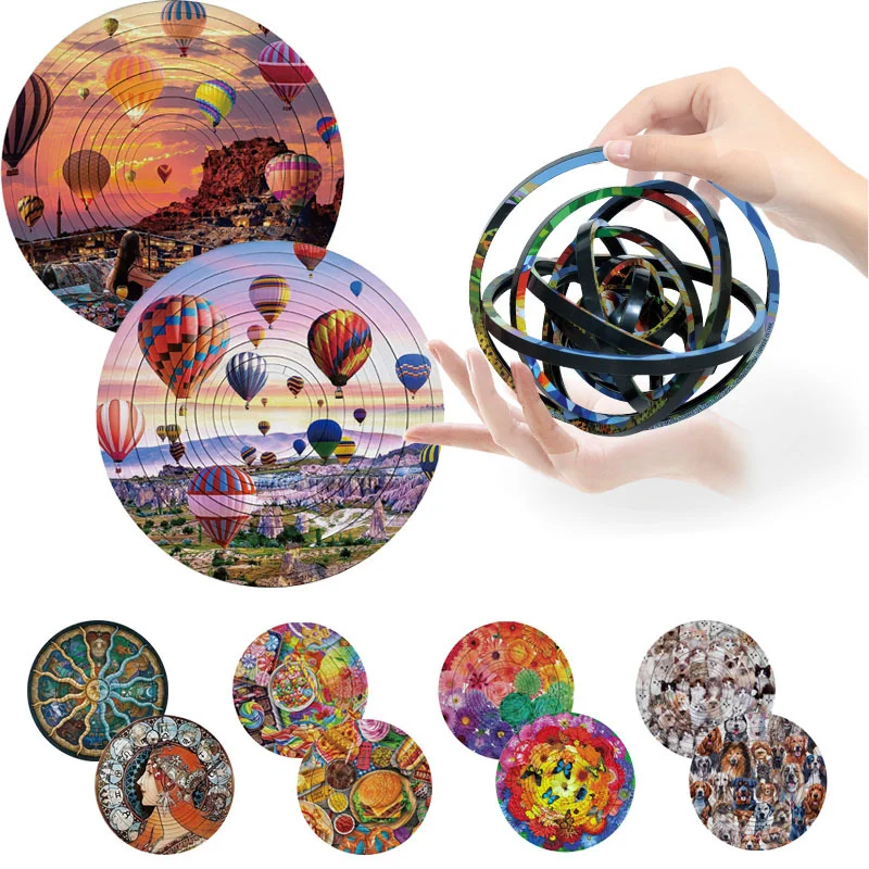 Kid 3D Jigsaw Rotating Puzzle Funny Double Sided Interactive Burn Brain Early Educational Board Adult Fidget Stress Relief Toy