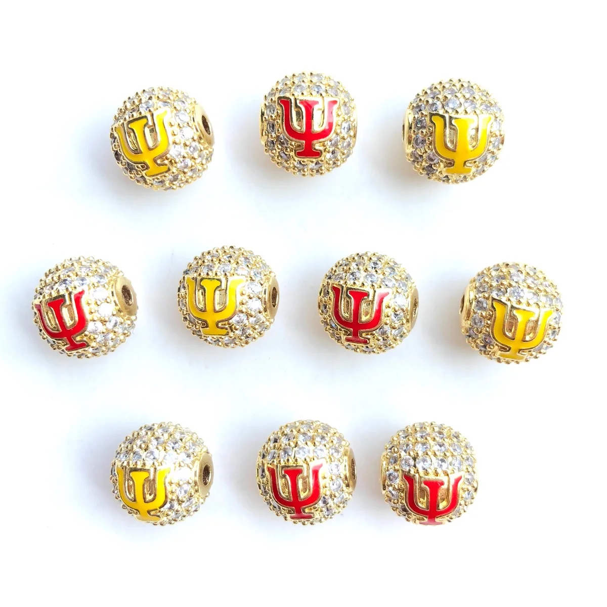 9pcs/lot 10mm Enamel Greek Letters 