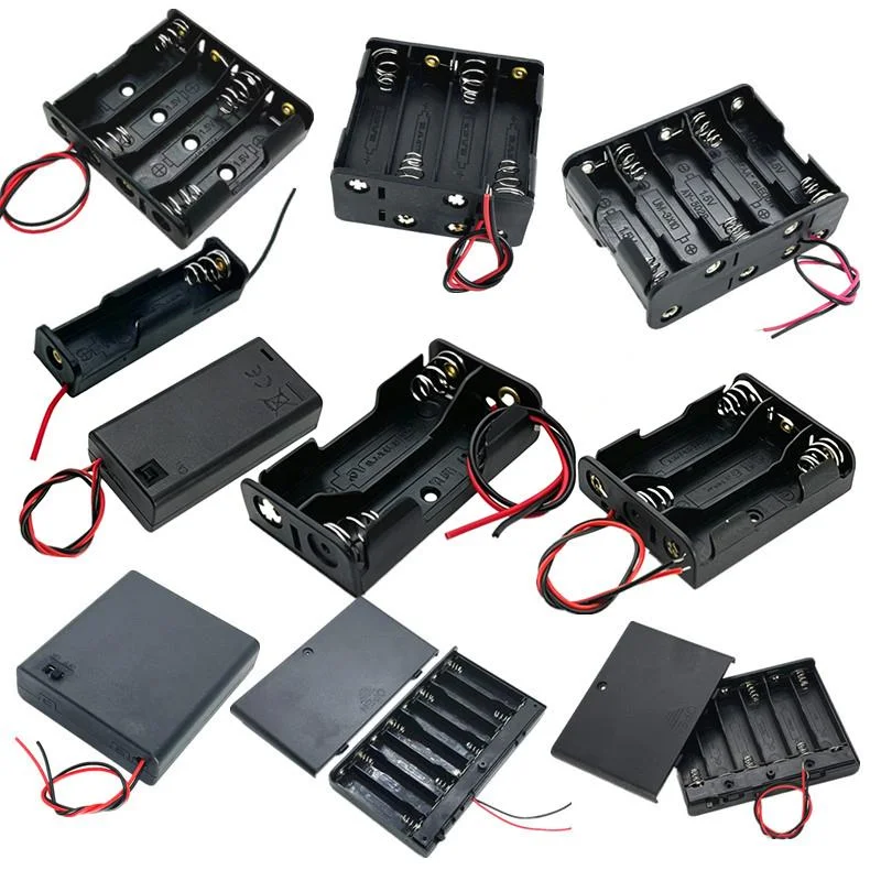 AA Battery Case AA Battery Box 1/2/3/4 Slot AA Battery Holder 14500 AA Storage Box DIY With Leads Series Connection
