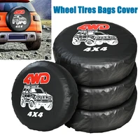 Funda para neumático de repuesto de coche, Protector impermeable para ruedas de 4x4, bolsa de almacenamiento de neumáticos de cuero de PVC, rueda a prueba de polvo apta para camión RV SUV