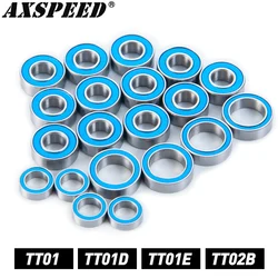 AXSPEED 20PCS Sealed Bearing Set for Tamiya TT01 TT-01 TT01D TT01E TT02B 1/10 RC Crawler Car Chassis Upgrade Parts