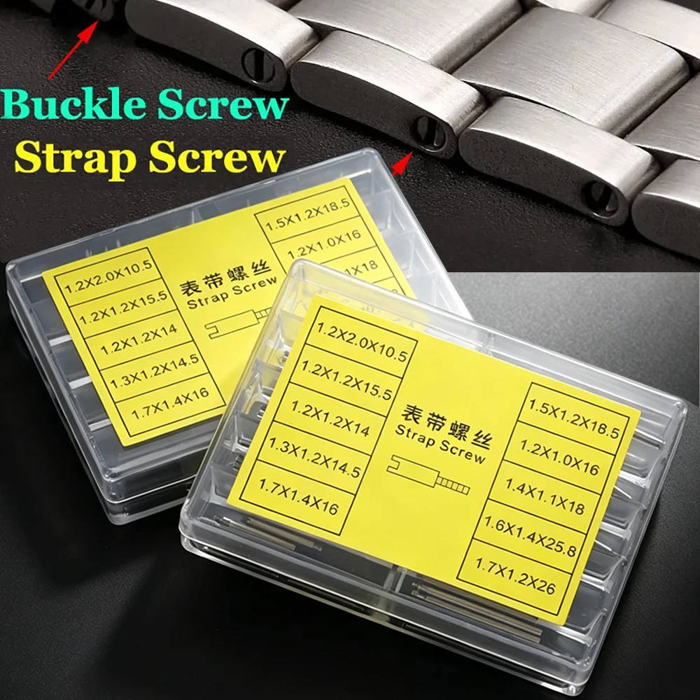 50pcs Screws Rod for Rolex Watch Band Metal Strap Stainless Steel Screw Pin Watch Repair Tools Watch Parts Tool Kit  Accessories