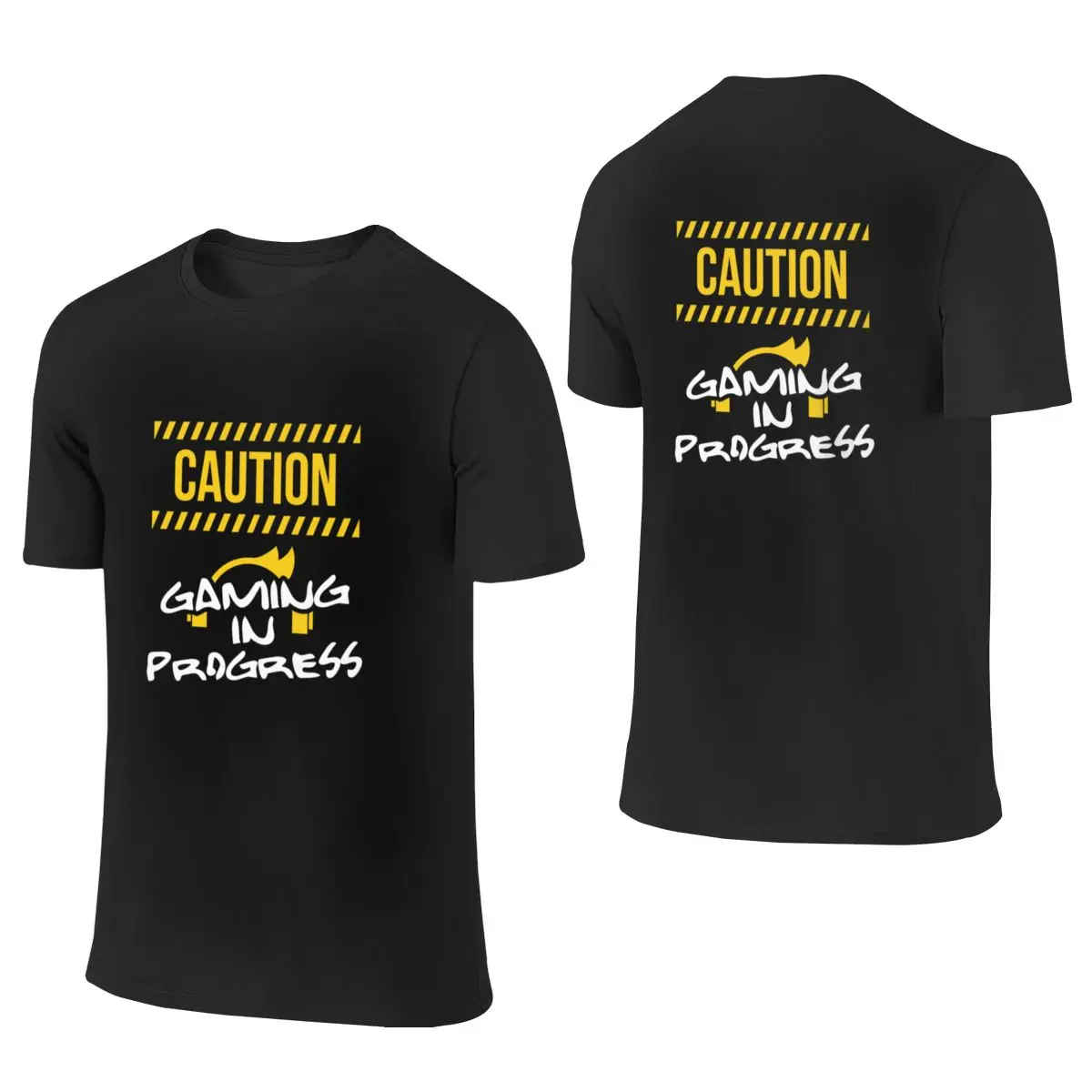 T-shirt réversible « Attention, jeu vidéo en cours » pour joueurs de jeux vidéo, style minimaliste, résistant à la décoloration