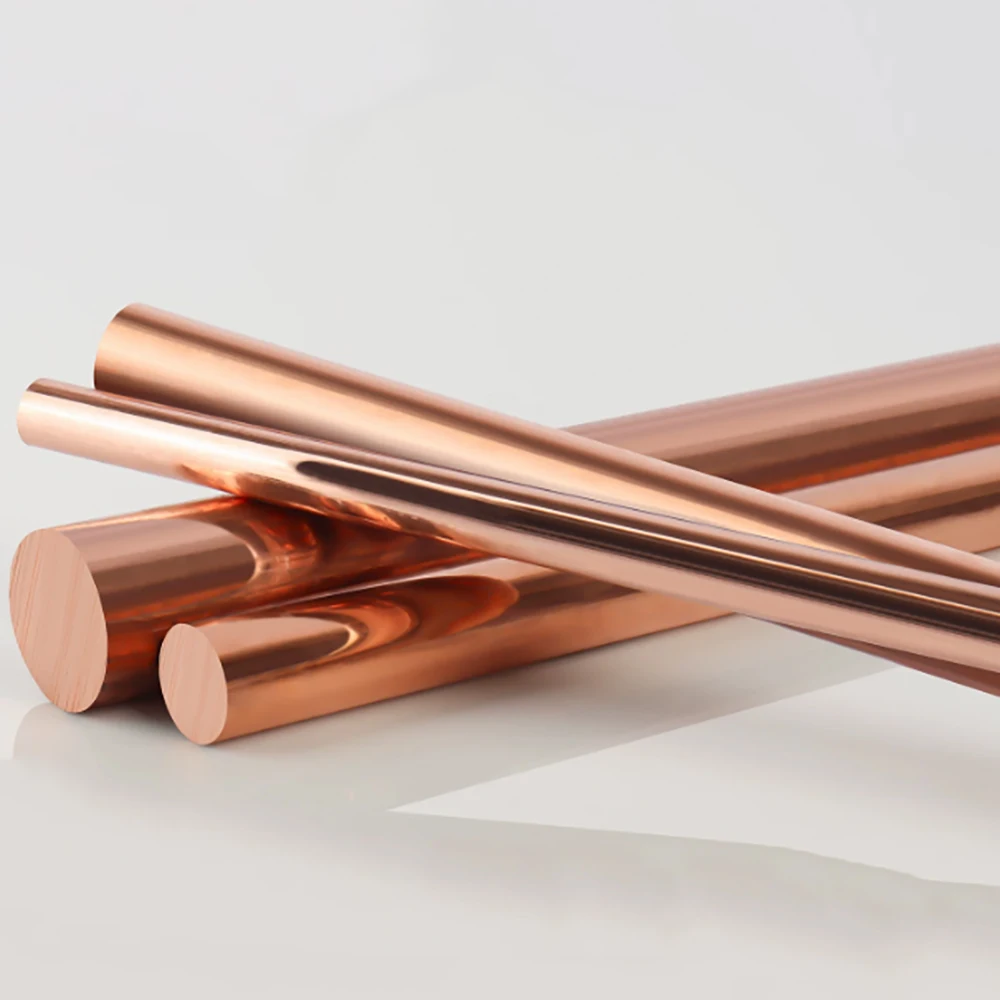 1P T2 Copper Rod Solid Cylindrical Copper Rod Industrial DIY Processing Zero Cut Hard Pure Copper 12-500mm Hardware Pipe Fitting