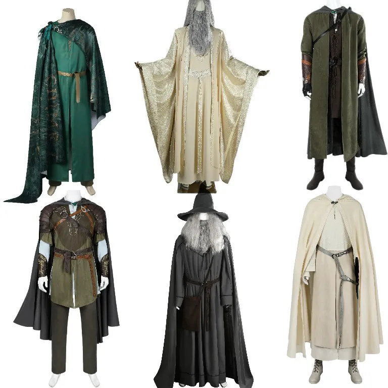

Disguise Gandalf Cosplay Costume Saru White Grey Man Legolas Halloween Carnival Party Clothing