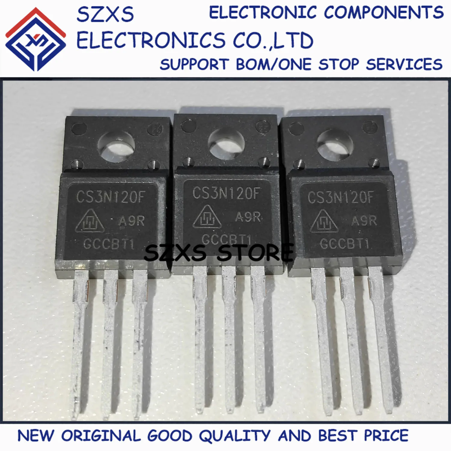 New Original 10Pcs CS3N120FA9R TO-220F 1200V 3A MOSFET Field Effect Transistor In Stock Electronic Components Good Quality
