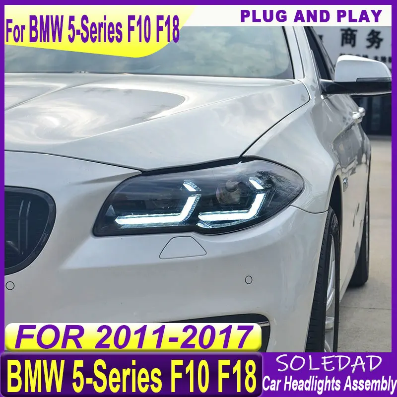 

Car headlights for BMW F10 F18 LED Headlight 2011-2017 Head Lamp Drl Projector Lens Automotive Accessories Plug and play