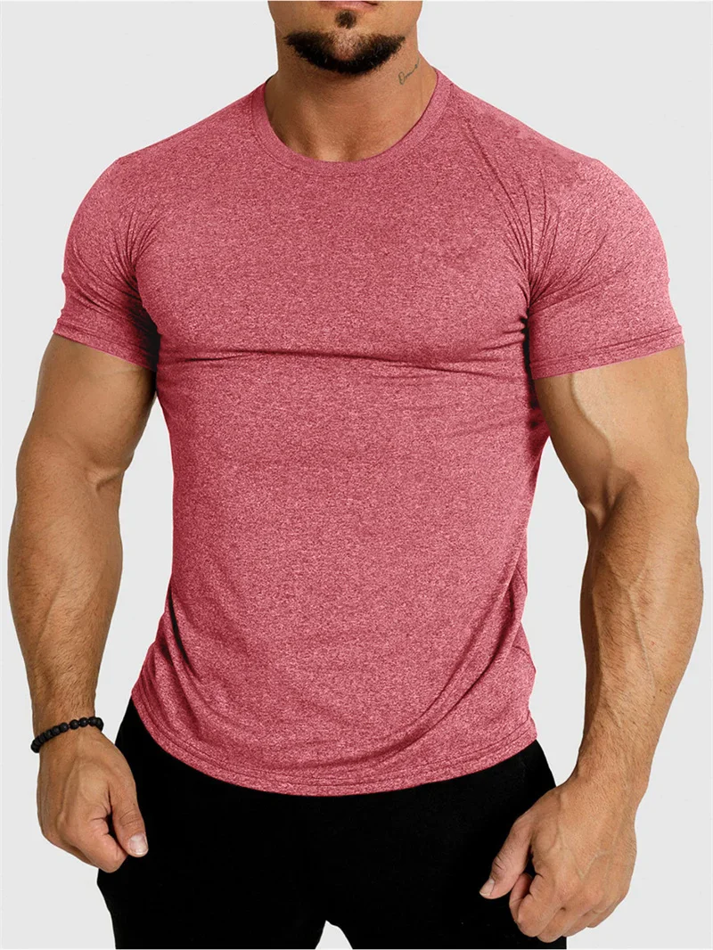 2024 Men New Tight sports T-shirt quick drying fitness sportswear short sleeve tops running Training summer compression T-shirts