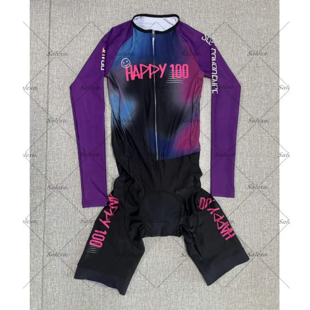 

Комбинезон LASER CUT 2025 Фиолетовый с улыбающимся лицом Боди с короткими рукавами КОРОТКИЙ велосипедный трикотаж Одежда для велосипеда Maillot Ropa Ciclismo