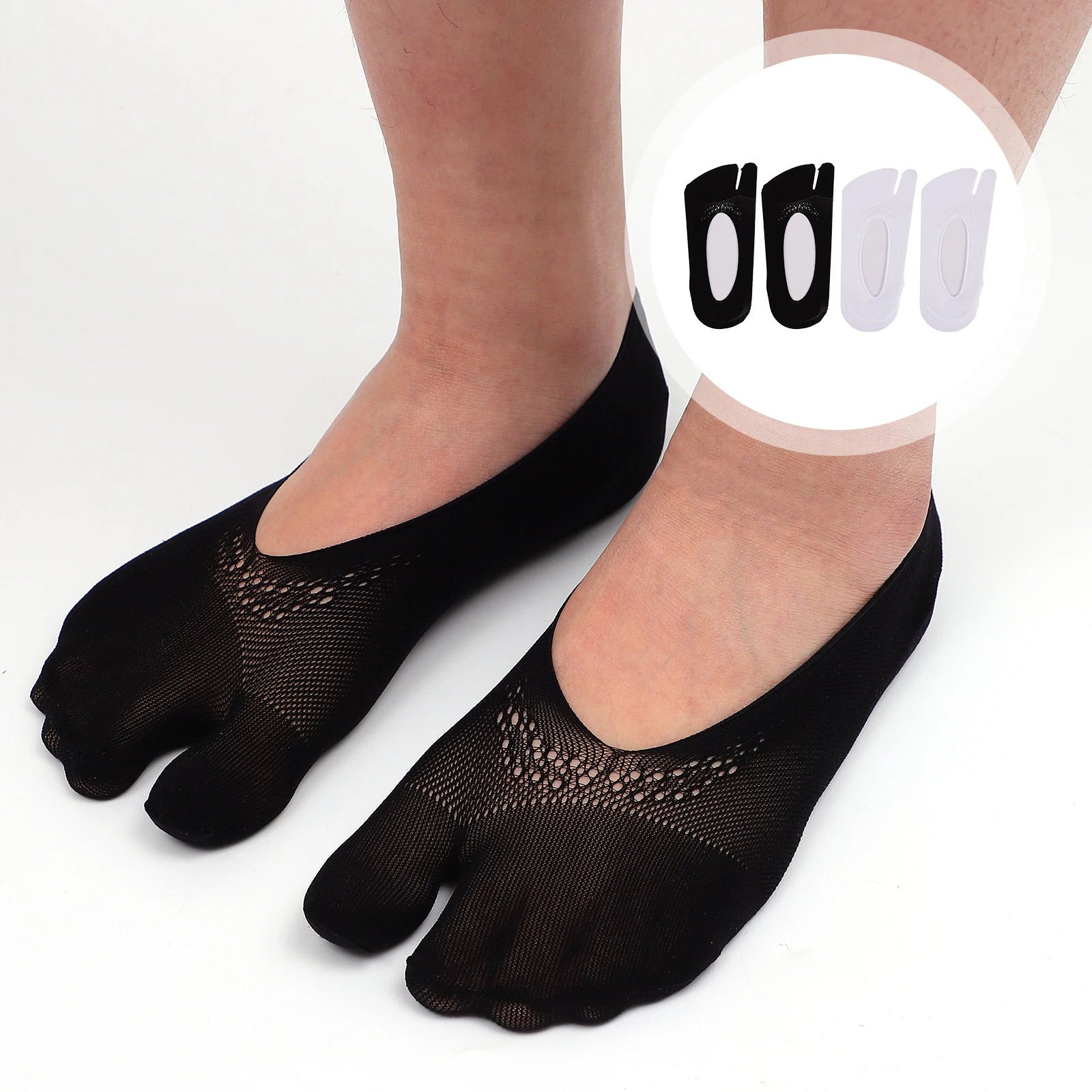

2pcs 2 Pairs Women Socks Short Split Toe Sock High-quality Elastic Yoga Socks for Sandals Lightweight Comfortable Thin Design