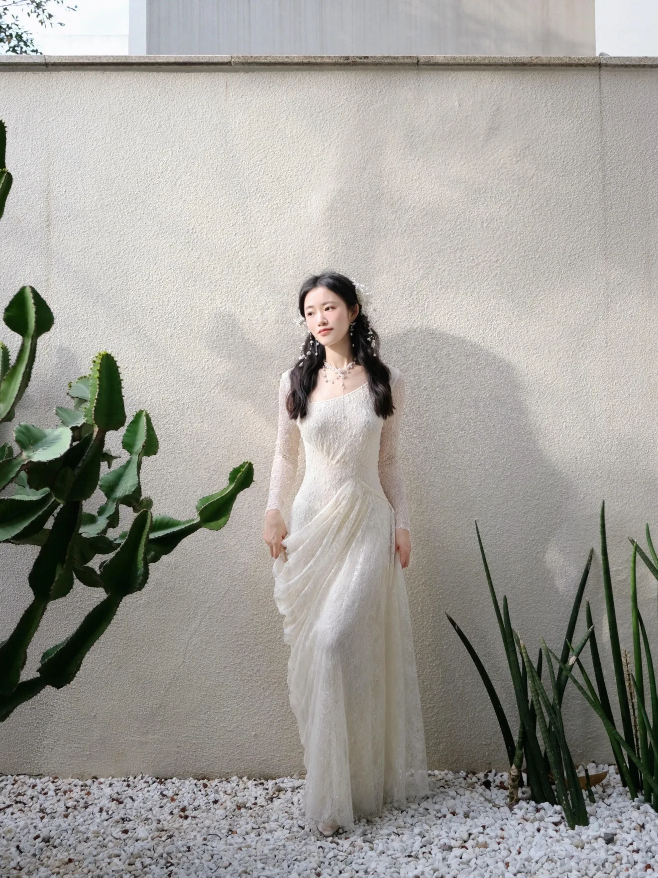 TIIANNTIAAN Poème scintillant dentelle élastique asymétrique paillettes Fi queue minceur longue Sve Dr Fairy Sle fermeture à glissière A-L...